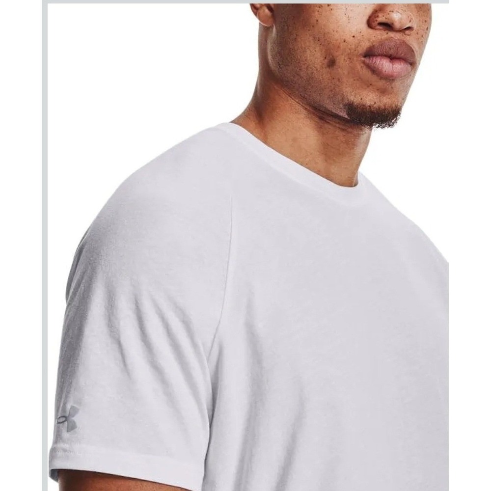Under Armour T-Shirt Mens 3XL White New Charged Cotton Raglan Sleeve Loose Fit - Picture 3 of 3
